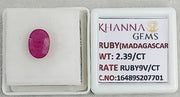 2.39/CT Natural Ruby Stone with Govt. Lab Certificate-16489S207701